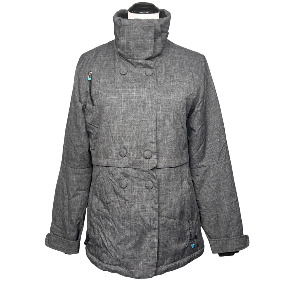 Obermeyer Ski Jacket Women 8 Gray Thermore Insulated Winter Coat Snow Gear